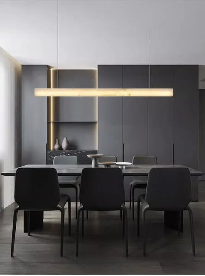 Simple Natural Marble Rectangle Chandelier