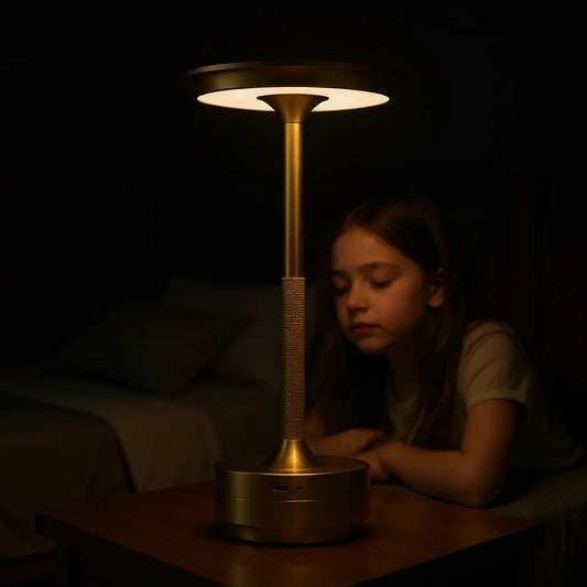 Rechargeable LED Table Lamp – Touch Dimmable USB Desk Light (Black, Gold, Silver)