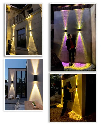 Outdoor Solar Lights Sunlight Garden Fence Outdoor Solar Lights Solar Stair Lights Up and Down Courtyard Street Modern Wall Lamps