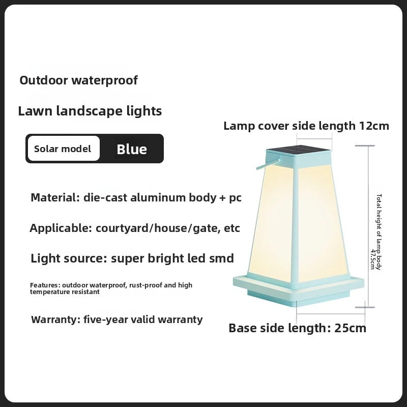 New Outdoor Waterproof Solar Garden Lawn Lamp Camping Balcony Garden Decoration Ambient Light Outdoor Dining-Table Portable Lamp