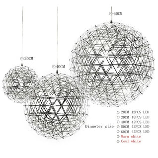 Firework Ball LED Chandelier – Modern Stainless Steel Pendant Light