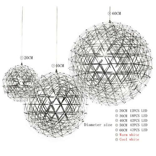 Firework Ball LED Chandelier – Modern Stainless Steel Pendant Light