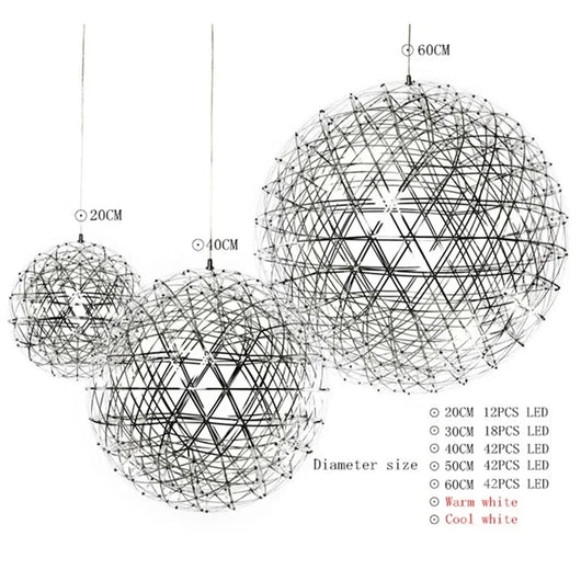 Firework Ball LED Chandelier – Modern Stainless Steel Pendant Light