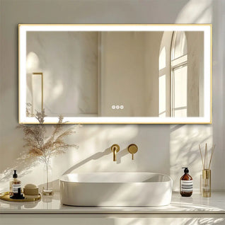 Fogless LED Bathroom Mirror – Modern Aluminum Frame