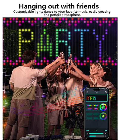 Smart RGB Curtain Lights – 400–800 LED Music Sync Fairy Lights
