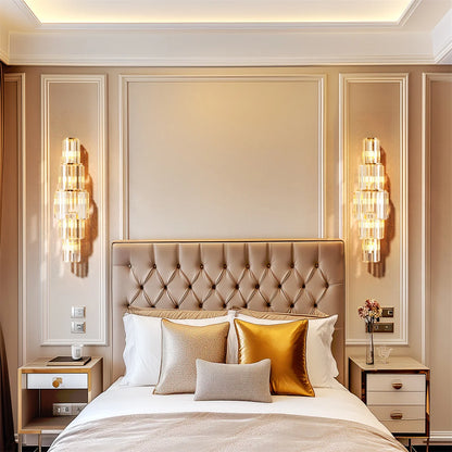 Modern Crystal LED Wall Lamp with Vertical 19x50cm Design