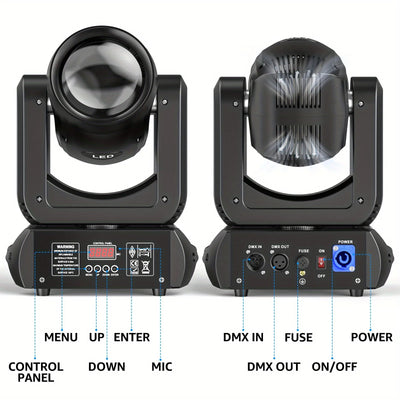 U'King 150W Beam Moving Head Light Rotating 18 Prisms 14 Gobos LED Rainbow Effect Zoom Stage Light DMX512 for DJ Disco Wedding