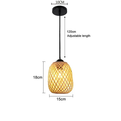 Handcrafted Bamboo Pendant Lamp – Wicker LED Ceiling Light
