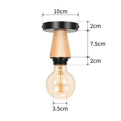 Modern Japanese Style Wood & Iron Ceiling Light – Vintage Cage Design