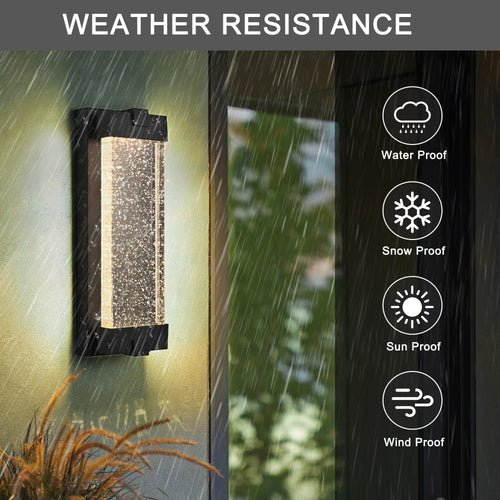 19-Inch Black Aluminum Outdoor Wall Light