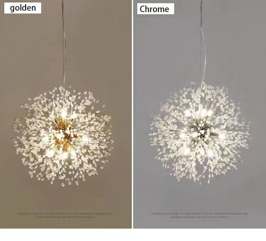 Crystal Fireball LED Pendant Light – Geometric Star Design