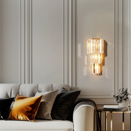 Modern Crystal LED Wall Lamp – Vertical Accent Light (19×50cm)