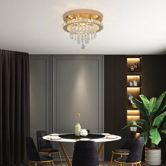 VETRULUS Gold Crystal LED Chandelier – Luxury Modern Ceiling Light