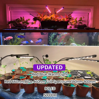 3-Color LED USB Grow Light – Full Spectrum Dimmable Plant Lamp for Indoor Plants