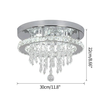 Luxury Crystal LED Ceiling Lamp with Remote Dimming and Dual Color Modes