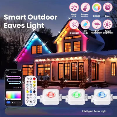 Smart RGBIC Permanent Outdoor Lights – 50ft / 100ft / 150ft LED String Lighting