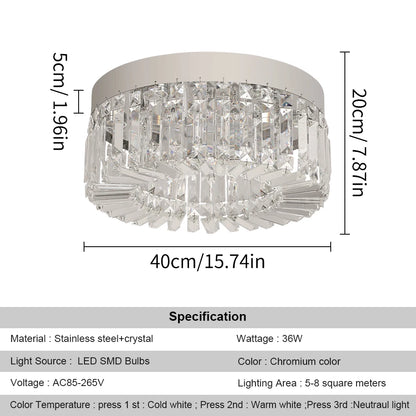 Crystal LED Ceiling Lamp – Adjustable Light Modes, Modern Design