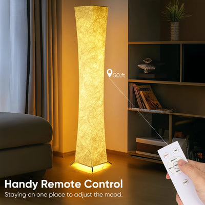 Modern Art Deco LED Floor Lamp with Remote Control – Warm Ambient Lighting for Bedroom & Living Room