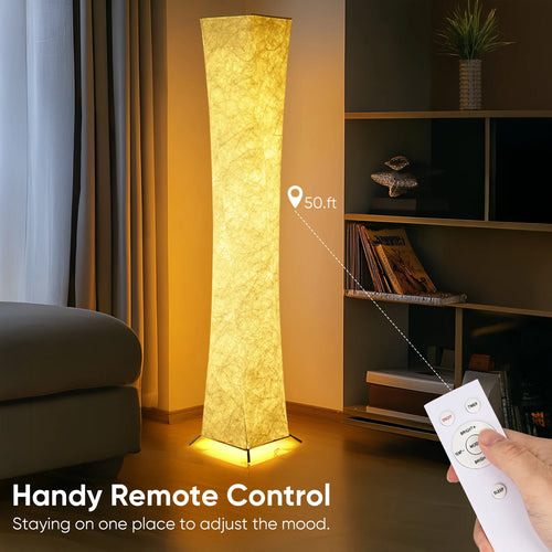Modern Art Deco LED Floor Lamp with Remote Control – Warm Ambient Lighting for Bedroom & Living Room
