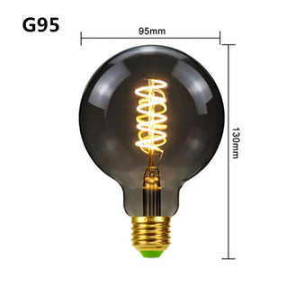Vintage LED Edison Bulb – Smoky Gray Spiral Filament (ST64 / G95 / G125)
