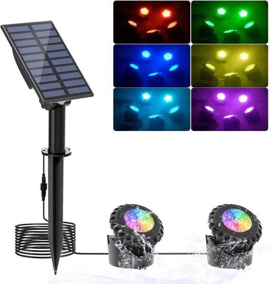 Solar Underwater RGB Light – IP65 Waterproof LED Spotlight
