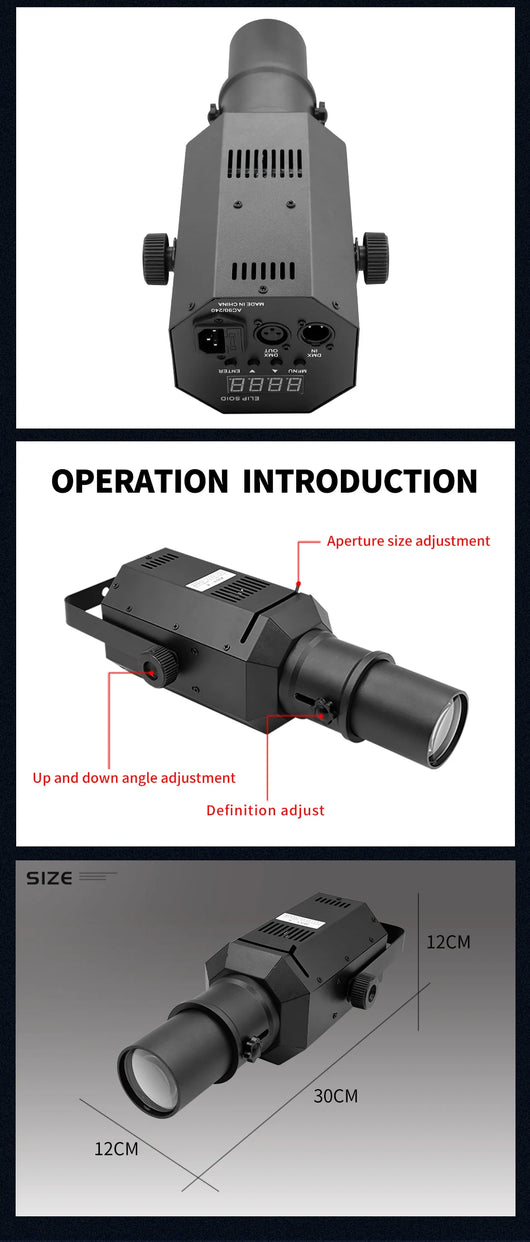 60W Mini Profile Spot Light | DMX Stage DJ Disco Fixture