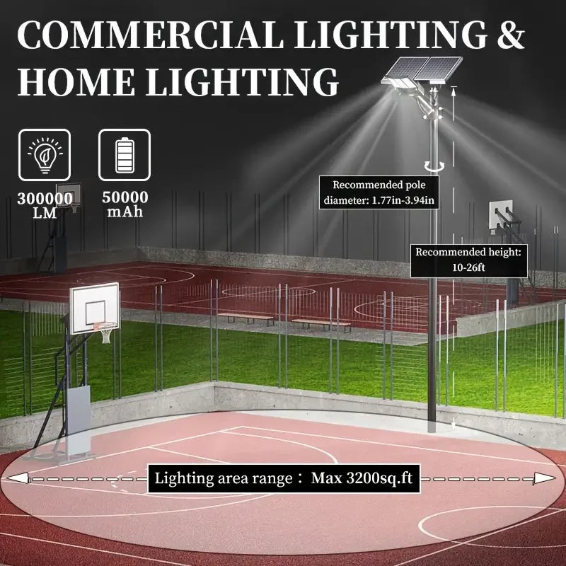 2PCS 10000W Solar Street Lights