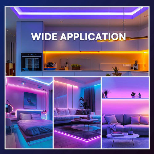 RGB Color Changing Led Strip Lighting with 24-Key Remote and  APP Control