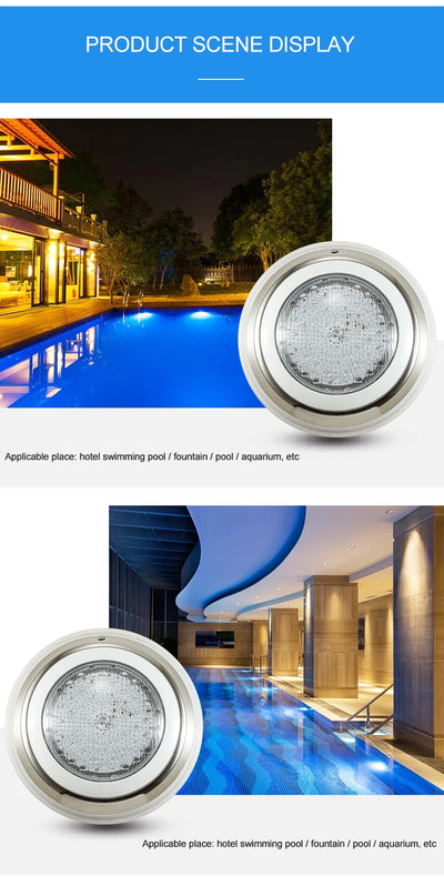Stainless Steel RGB LED Pool Light – IP68 Waterproof Underwater Lighting