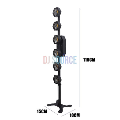 2-Pack 6×50W COB RGB Amber Linear Stage Light – DMX Wall Wash & Strobe