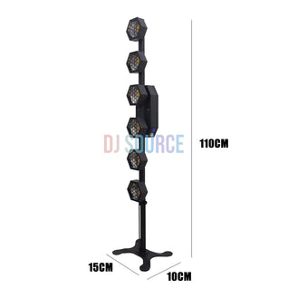 2-Pack 6×50W COB RGB Amber Linear Stage Light – DMX Wall Wash & Strobe