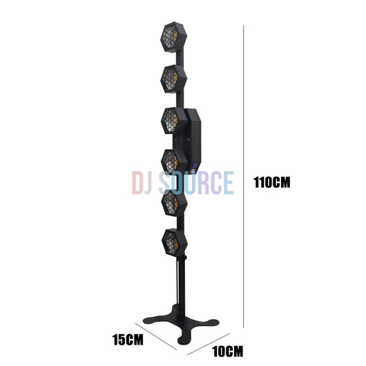 2-Pack 6×50W COB RGB Amber Linear Stage Light – DMX Wall Wash & Strobe