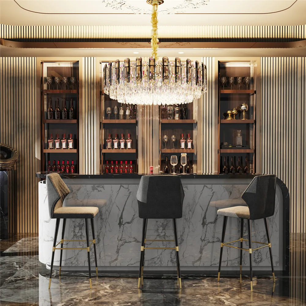 Contemporary Crystal Semi-Flush Ceiling Light with Adjustable Height and E14 LED Support