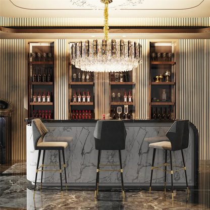 Contemporary Crystal Semi-Flush Ceiling Light with Adjustable Height and E14 LED Support