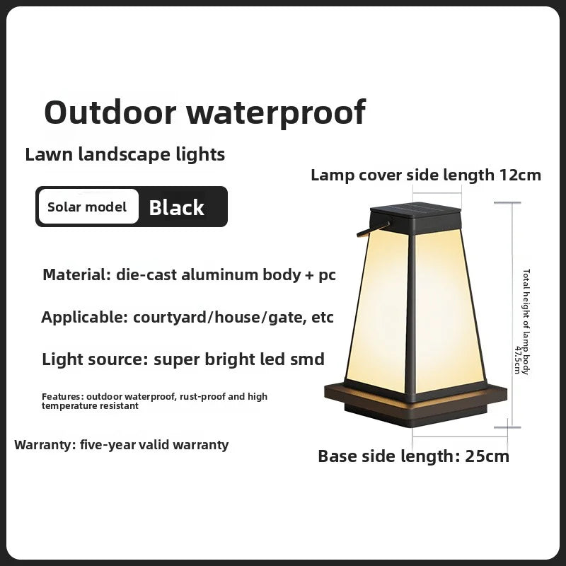 New Outdoor Waterproof Solar Garden Lawn Lamp Camping Balcony Garden Decoration Ambient Light Outdoor Dining-Table Portable Lamp