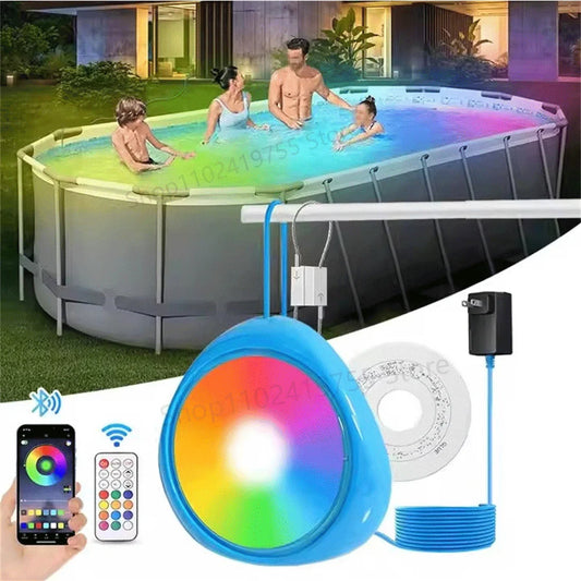 12W RGB Underwater Light IP68 Waterproof Magnetic Suction Swimming Pool Lamp 25W Mobile APP Control Pools Party Scenery lighting