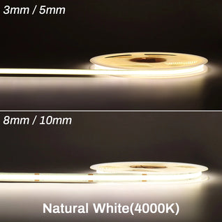 High-Density COB LED Strip Light – 3mm / 5mm, 12V–24V Dimmable