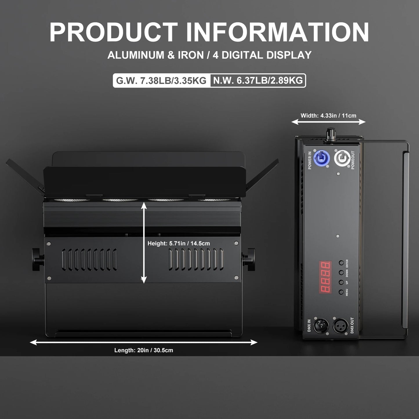 U’King 200W COB LED Par Light – Dual White DMX512 Professional Stage Spotlight