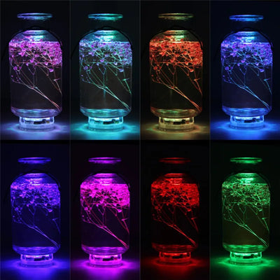 Submersible Led Lights With Remote Battery Operated Underwater Pond Bathtub Hot Tub Spa Swimming Pool Fountain Vases Fish Tank