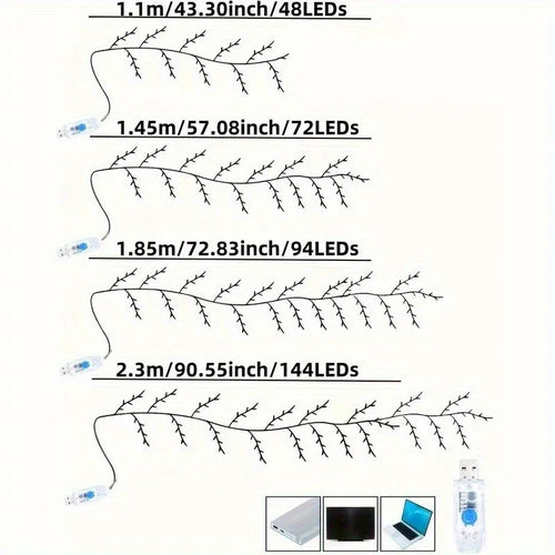 USB LED Branch Lights with Remote – 8 Modes Decorative String Lights