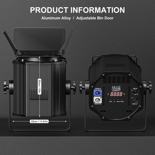 200W Dual-Color COB Par Light – DMX512 Professional Stage Wash