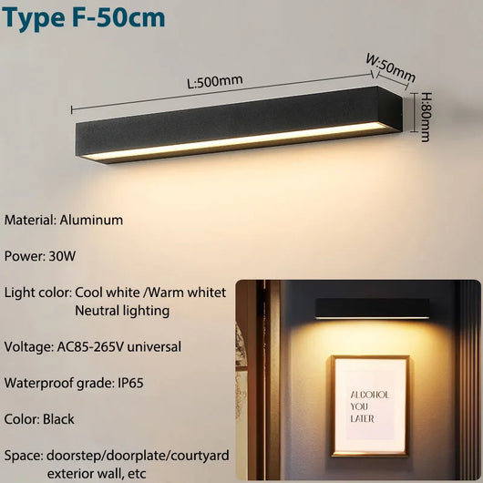IISINUO IP65 LED Outdoor Wall Sconce – Modern Weatherproof Light