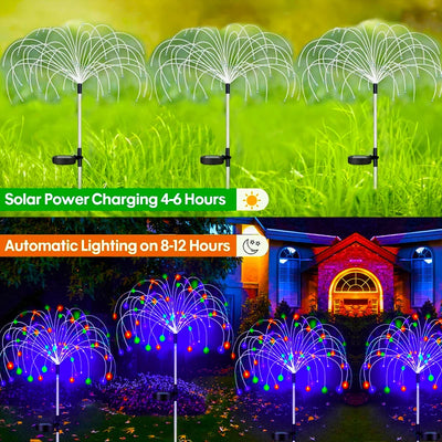 Solar Firework LED Garden Lights Waterproof Outdoor Pathway Yard Decorative Fairy Lights