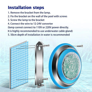 AC12V 35W 360LED Waterproof Pool Light Multicolor RGB Underwater Lamp with Remote Control