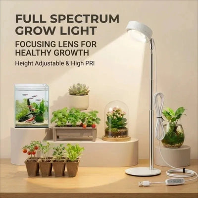 Convex Lens LED Grow Light 4000K Full Spectrum Plant Lamp for Indoor Plants & Aquariums
