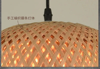 Handcrafted Bamboo Pendant Lamp – Wicker LED Ceiling Light