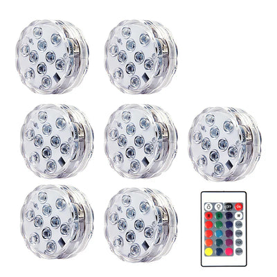 Submersible Led Lights With Remote Battery Operated Underwater Pond Bathtub Hot Tub Spa Swimming Pool Fountain Vases Fish Tank