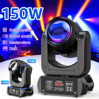 U'King 150W Beam Moving Head Light Rotating 18 Prisms 14 Gobos LED Rainbow Effect Zoom Stage Light DMX512 for DJ Disco Wedding
