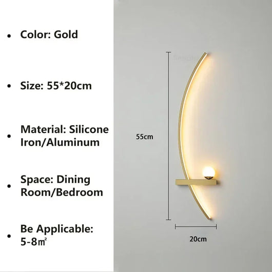 Modern LED Wall Lamp Stripes Wall Sconce for Bedroom Bedside Living Room Study Stairs Home Decor Indoor Lighting Fixture Luster