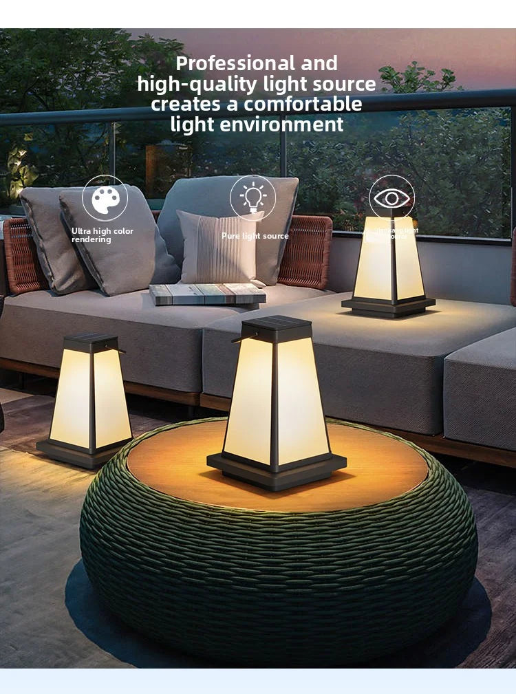 New Outdoor Waterproof Solar Garden Lawn Lamp Camping Balcony Garden Decoration Ambient Light Outdoor Dining-Table Portable Lamp